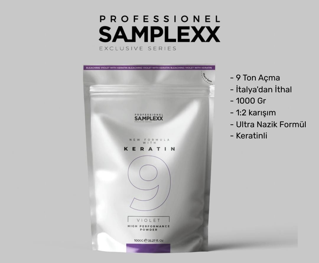 samplexx-sac-acici-9-ton-1000-gr-vi̇olet Samplexx Saç Açıcı 9 Ton Vi̇olet Wi̇th Kerati̇n 1000 Gr. - Görsel 1