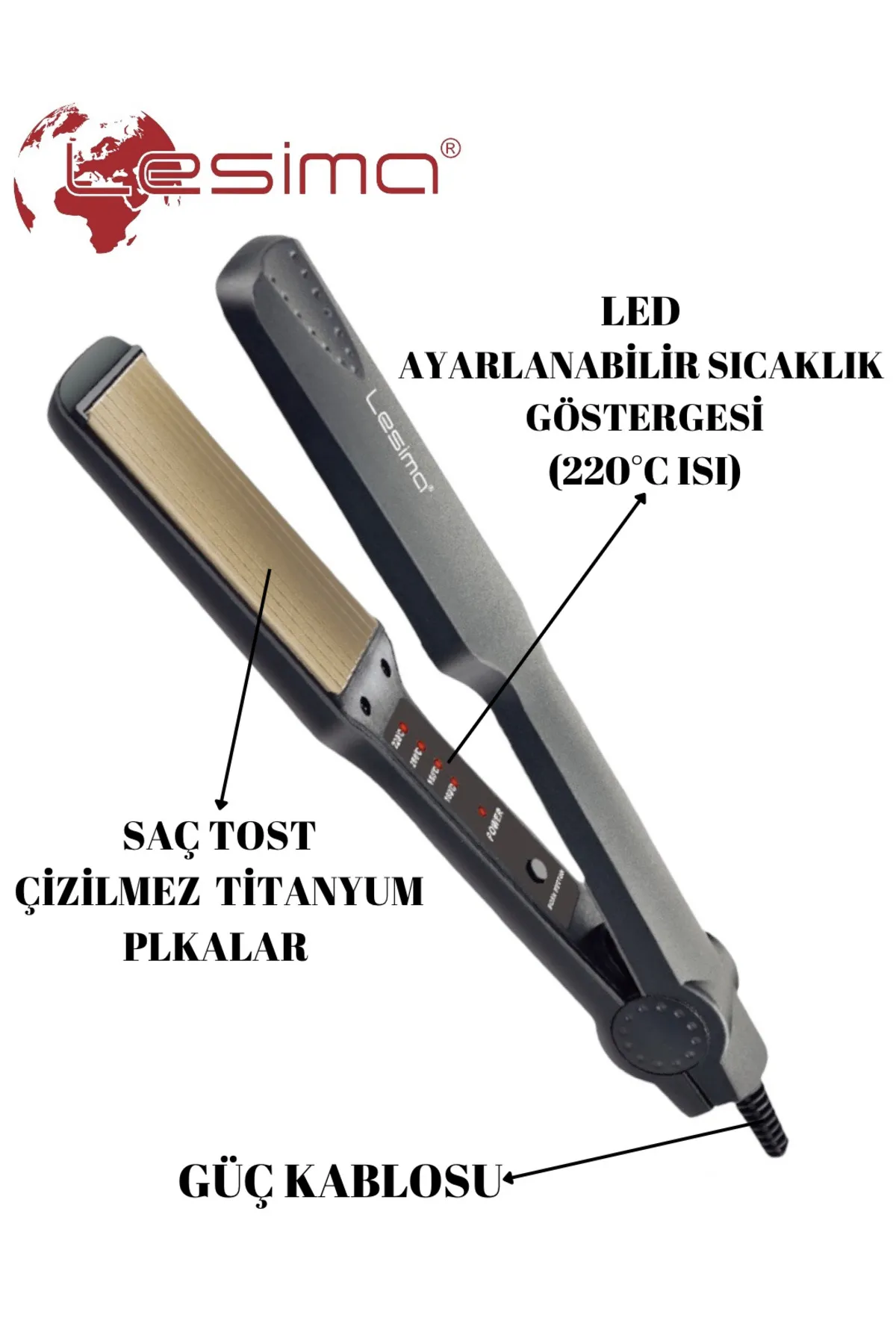 lesima wave1 Lesima Ls-207 Wawe Serisi Profesyonel Tost Saç Şekillendirici - Görsel 1